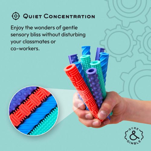 Gyre & Gimble Pencil Gidgets–Textured Silicone Sleeve for Serene and Quiet Fidgeting–Transform Your Mechanical Pencil into a Whimsical Tool of Focus and Tranquility – 4 Sleeves & 2 Pencils