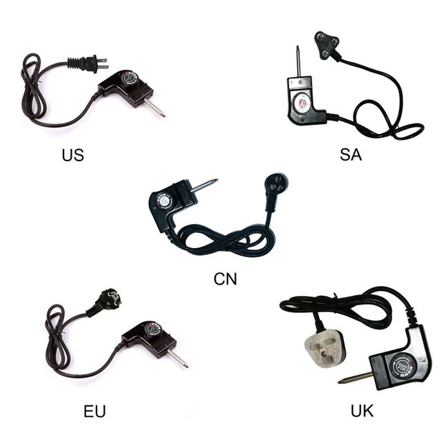 Adjustable Power Cord with Automatic Regulator for Electric Baking Pan  Electric Heating Pot Pin Plug US/UK/SA/EU/CN Plug