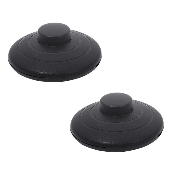 Pack of 2 Round Foot Switch 3A 125V Foot Switch with Screw Contacts Self-Locking for Children's Table Lamps Floor Lamps Kitchen Cabinet Lamps (Black)
