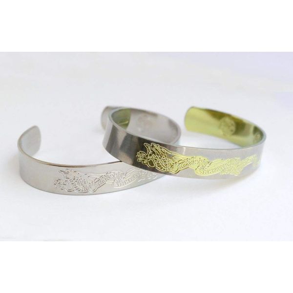 Pure Titanium "Dragons" Good Luck Bracelets (Anodized Finish)