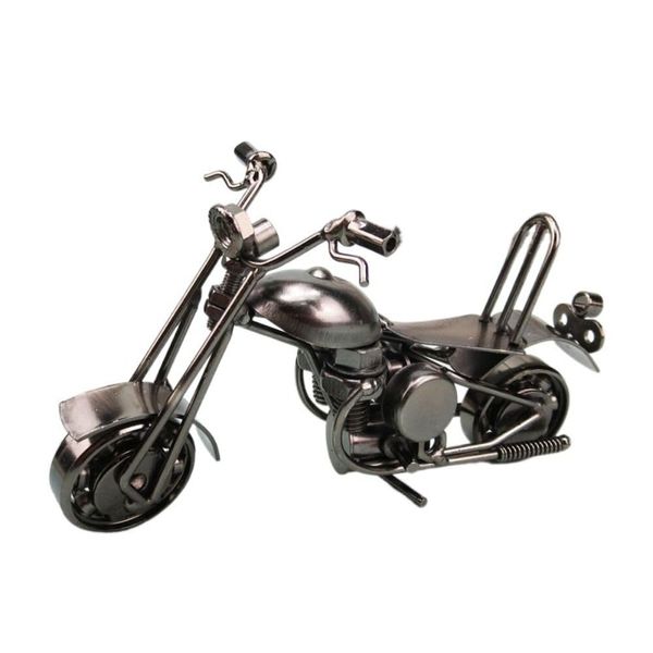 Home Decor Retro Iron Motorcycle Model Ornaments Figurine (Silver)