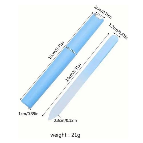 1 Pack Crystal Nail Glass File Strong Glass File for Natural and Artificial Nails, Nail File with Case Crystal Nail File Professional Salon Manicure Tool
