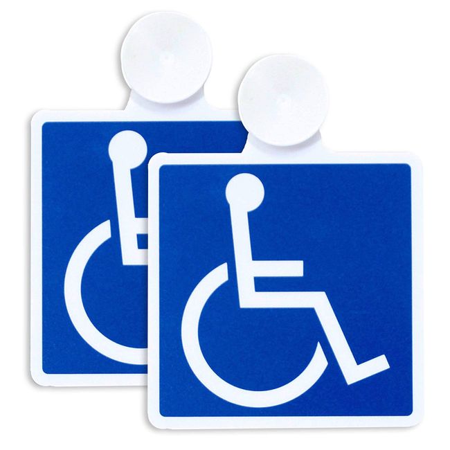 Pocket International Symbol Wheelchair Mark Stickers, Suction Cup Type, Set of 2