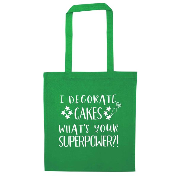 Flox Creative Tote Bag Decorate Cakes Superpower Green
