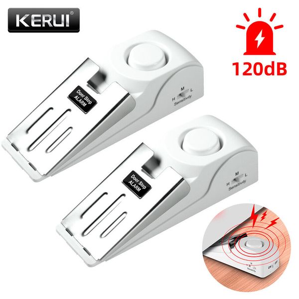 2 Pack Security Door Stop Alarm 120DB Hotel Home Wireless Security Safety Tools