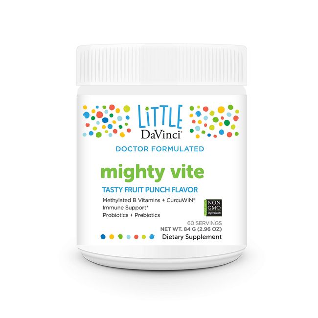 Little DaVinci, Mighty Vite, Sugar-Free Kids Multivitamin, Tropical Punch Flavored-Powder, B Vitamins and Probiotics, 60 Servings
