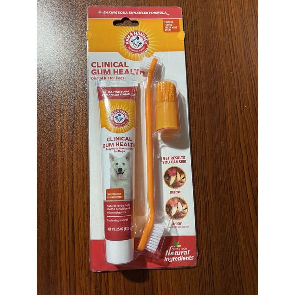 NEW Arm & Hammer Dental Care Dogs Toothbrush & Toothpaste Chicken Flavor/ Mint