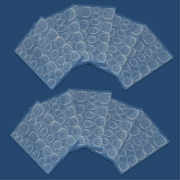 240pcs Double-Side Adhesive Nail Tabs,Nail Glue Stickers Self-Adhesive Transparent Nail Glue Tabs for Manicure Supplies DIY Nail Art Decoration (10 Sheets)