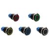 Metal Latching Push Button Switch, 22mm 12V Momentary Round Waterproof Switch with Green Indicator Light, Momentary Power Switch, 1 Pcs