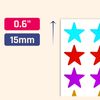 8 Colours, 5000 Pack, Foil Star Metallic Stickers, 15mm