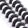 False Eyelashes Russian Strip Lashes 10 Pairs Reusable Natural Look Faux Mink Lashes Fluffy Volume Wispy Fake Eyelashes Handmade Thick Soft Long Dramatic Eyelashes (6D10)