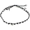 Mens Black Surfer Handmade Cotton and White Bead Macrame Adjustable Anklet