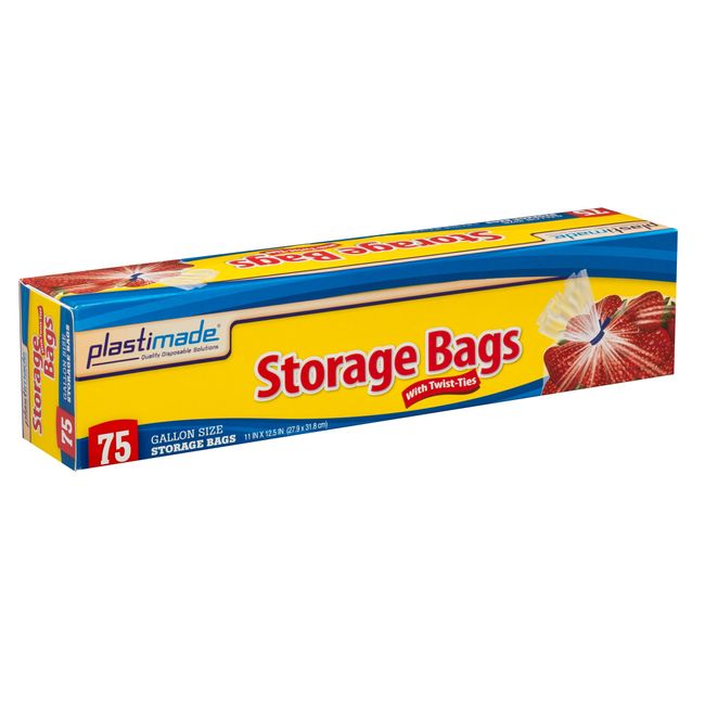 Plastimade Disposable Plastic Storage Bags With Original Twist Tie, 1  Gallon Size, 300 Bags, Great Thanksgiving For Home, Office, Vacation,  Traveling