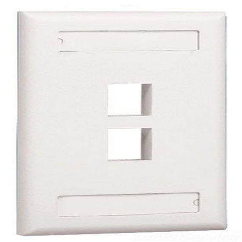 Panduit NK2FWHY 1-Gang 2-Port Faceplate with Label, White