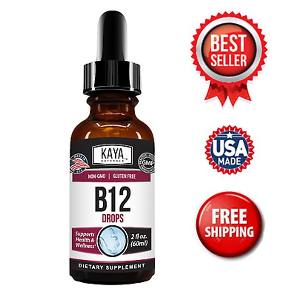 Vitamin B12 Liquid Drops 2oz B Complex B2 B3 B5 B6 Improve Mood Energy Vision