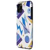 iPhone 11 Pro Max 1980'S GEOMETRIC SQUARE TRIANGLE PATTERN BLUE AND WHITE Case