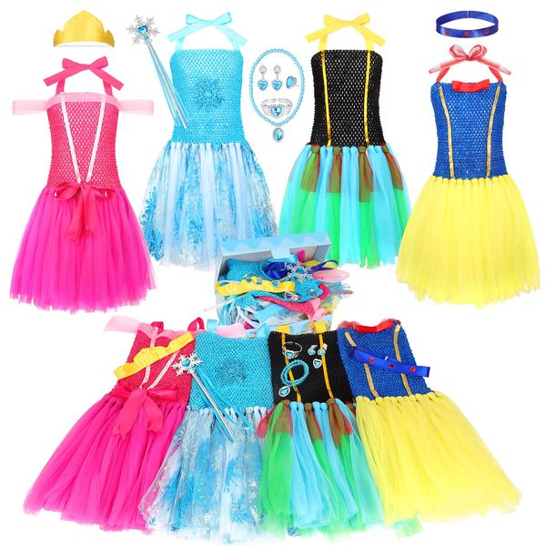 VGOFUN Dress Up Clothes for Little Girls,Princess Dresses for Girls Pretend Play Costumes Gift for Toddler Girls Christmas Birthday Age 3-6