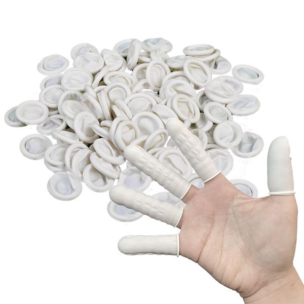 Finger Cots, 300 PCS Latex Anti-static Finger Covers, Finger Tip Rubber Protect, Keeping Dressing Dry and Clean, Disposable Finger Protectors, Health Latex Finger Cots