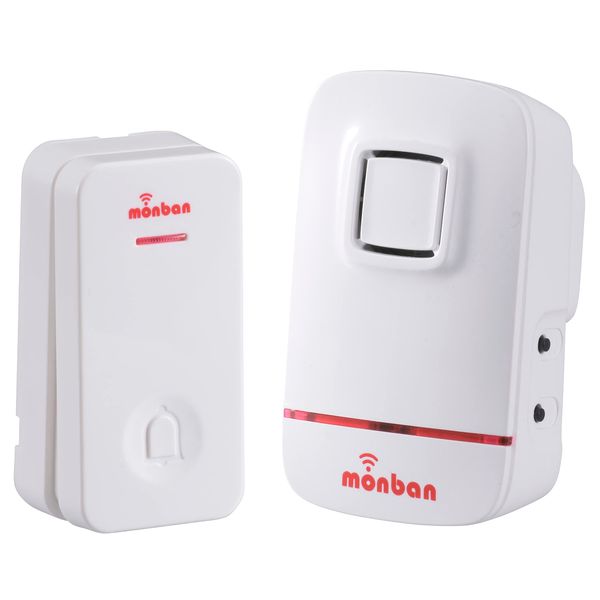 Ohm Electric Wireless Call Chime (Instant Power Push Button Transmitter + AC Receiver) 08-0520 OCH-ECL80 White