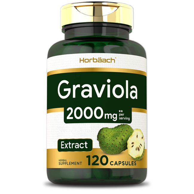 Graviola Extract 2000 mg 120 Capsules | Non-GMO, Gluten Free | Soursop (Annona Muricata) | by Horbaach