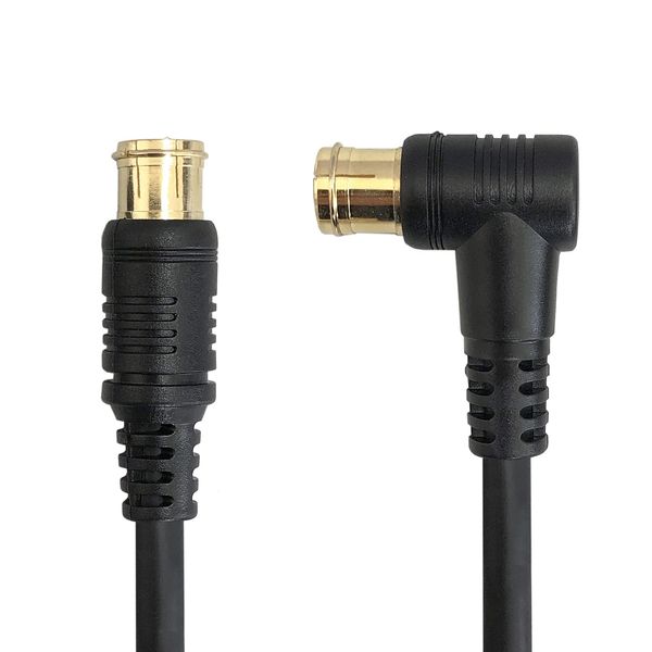 4K8K Broadcasting Compatible Antenna Cable, 2.8 ft (7 m), Black/Black, S4CFBAL 4C Coaxial Cable, L-Shaped Plug (Plug-In) - Straight Plug (Plug-In) FNT-4CZ-BK70