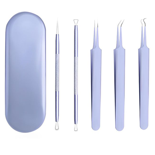 KQNM 5 PCS mitesserentferner pickel ausdrücken Werkzeug porenreiniger Gesicht mitesserentferner porenreiniger Blackhead Remover warzen entfernen mitesser entferner pickelentferner mitesser entfernen