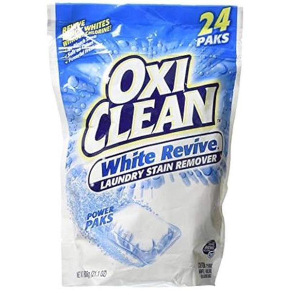 OxiClean White Revive Laundry Whitener and Stain Remover Power Paks, 24 Count