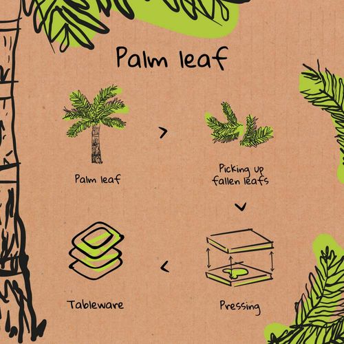 BIOZOYG Palmware - Environmentally Disposable Tableware Made Out of Palm Leaves I 25 Pieces Palm Leaf Bowls 750ml I Disposable Salad Bowl - Dip Soup Bowl - Serving Bowls - Snack Trays