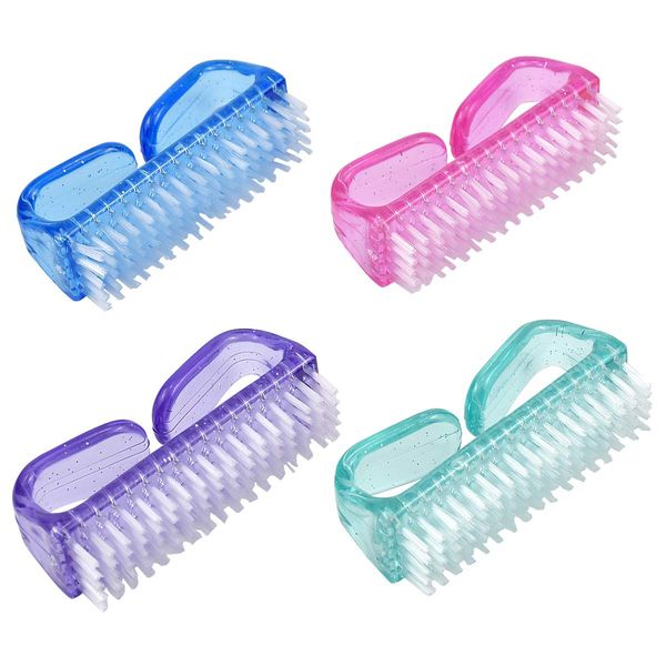 Dokapv 4PCS 8.2CM Colorful Nail Brush, Nail Hand Scrubbing Cleaning Brush, Fingernail Brush, Handle Nail Brush Hand Scrubbing Cleaning Brush, Nail Brushes, Hand Wash Brushes