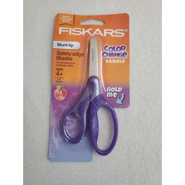 Fiskars Color Changing Handle Scissors Blunt Tip Safety Edge 5" Kids Craft