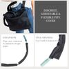 Urine Drainage Bag Holder with Catheter Pipe Cover & Adjustable Strap - Black