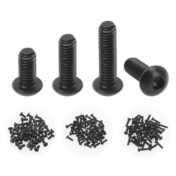 Rrina 150Pcs M2x4/6/8 Thread Button Head Hex Socket Cap Screw Bolt