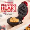 DASH Red Heart-shaped Mini Waffle Maker Dual Non-Stick Coating Machine for Individual Waffle, Cookie dough, Keto chaffles, Paninis and Hash Browns
