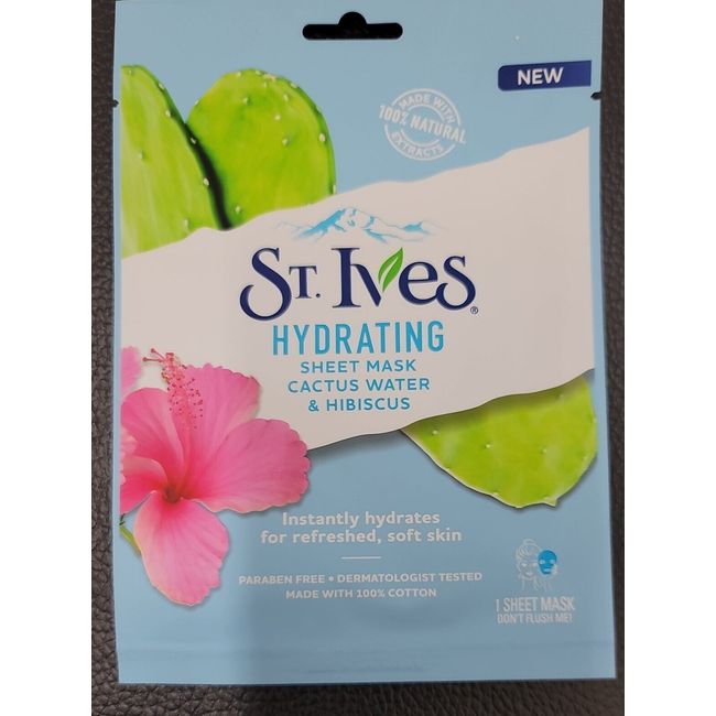 Hydrating Mask by St. Iv -Hydrating Sheet  - Cactus Water and Hibiscus 20 masks