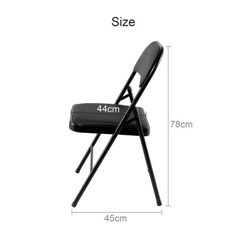YORKING Folding Chairs Faux Leather Padded Event Seats Metal Frame Easy Storage Conference Hall Guest Seating for Bedrooms Office Schools Events