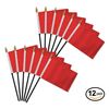 Quality Standard Flags One Dozen Red Stick Flag, 4 by 6"