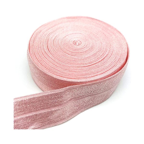 Gummibänder 15mm breites Faltband Elastic Stretch Band für Baby Girl Hair Ties,Stirnbänder (Rosa)