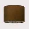 Mustard Yellow Velvet Leopard Print Drum Lampshade
