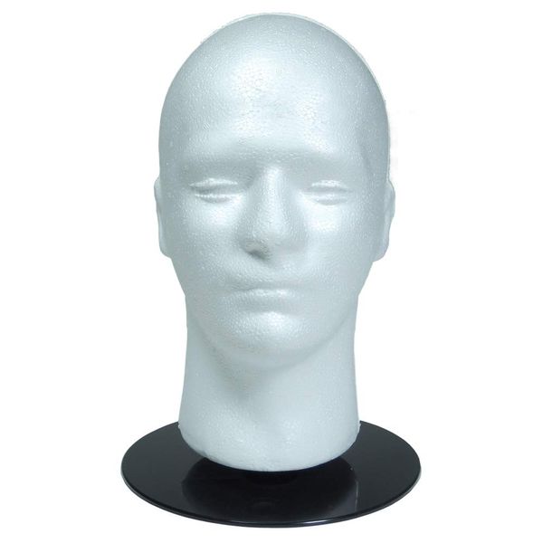 Male MANNEQUIN head with holder base display wig hat glasses