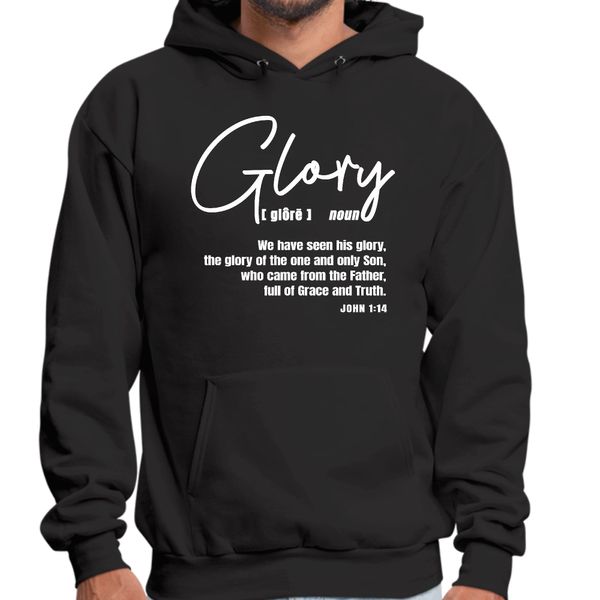 Mens Graphic Hoodie Glory - Christian Inspiration - Black / S