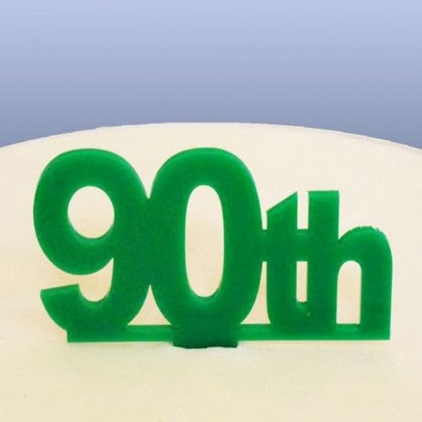 90th Birthday Cake Topper - Green