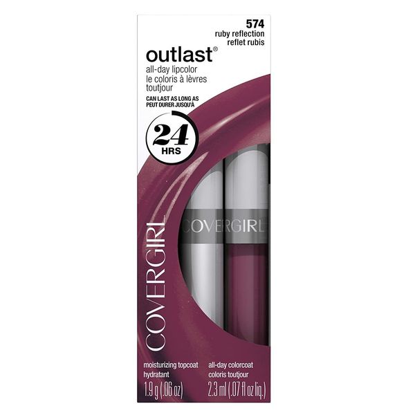 "2x" COVER GIRL OUTLAST Lipcolor 24 hrs - #774 Ruby Reflection