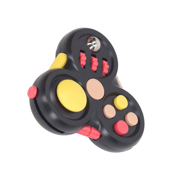 Zerodis Sensory Controller Pad, Gear Roller Stress Relief Game Pad Sensory for Home for Children (Black)