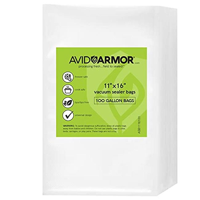 Vacuum Meal Seal Food Save Bags Gallon Size Pre-Cut (11x16) from Avid Armor