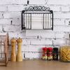 MyGift Scrollwork Black Metal Wall Mounted or Tabletop Folded Paper Towel Rack