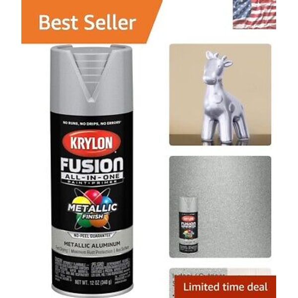 Metallic Aluminum All-In-One Adhesive Spray Paint for Indoor/Outdoor Projects