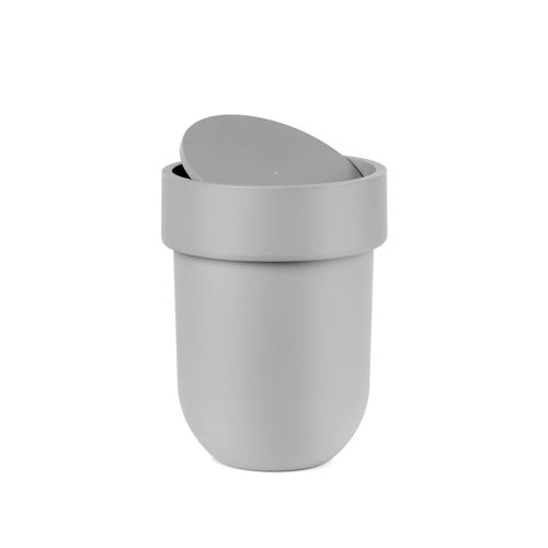 Umbra Touch Waste Can, Small Trash Can with Lid, Swing Lid Waste Basket, Garbage Can with Lid for Washroom/Bathroom, Grey