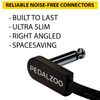 PEDALZOO Flat Patch Cable for Guitar Effects Pedals - Space-Saving and Reliable Pedalboard Connection (3-inch/3-pack)