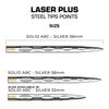 Mission Darts Laser Plus Lasered Steel Tip Points | Solid Arc | Silver 38mm