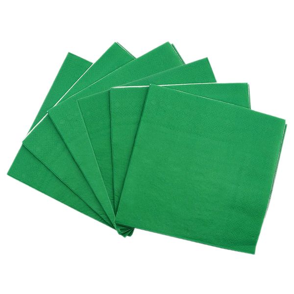 Green Serviettes Napkins 33cm,20Pc Christmas Party Paper Napkins Disposable,Beverage Luncheon Decorative Paper Napkins Soft Solid Colour Napkins Dinner Napkin Cocktail Napkins 2 Ply for Bar,Restaurant